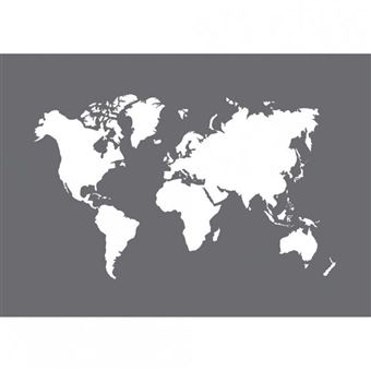 Pochoir Carte Du Monde "Let's Go Travel" - Format A3 - Plastique 0.25mm - Loisirs Créatifs - 6