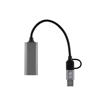 T'nB - Adaptateur réseau - USB-C / USB-A - Ethernet 10M/100M/1G/2,5 Gigabit x 1 - gris - 1
