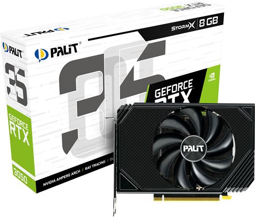 Carte Graphique Nvidia Palit GeForce RTX 3050 StormX LHR 8Go Mini ITX