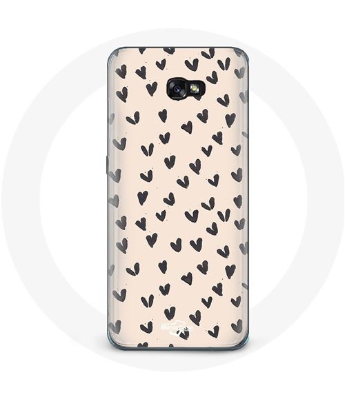 Coque pour Samsung A5 2016 Fond de texture abstraite coeurs noirs Maniacase