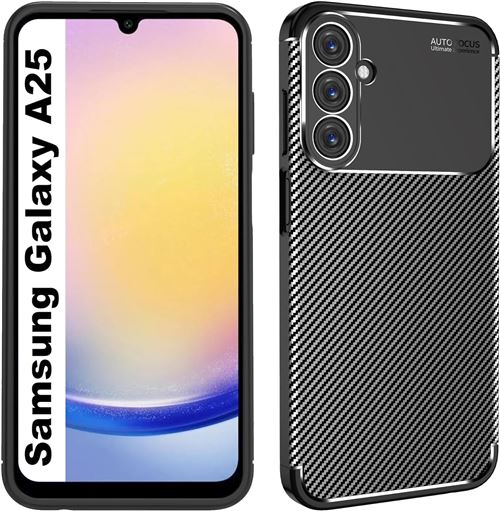 Coque protection brossée noire pour Samsung Galaxy A25 5G souple Antichoc XEPTIO