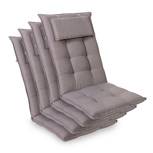 Coussin de chaise de jardin -Blumfeldt Sylt -120 x 50 x9 cm -4 pièces - Gris platine