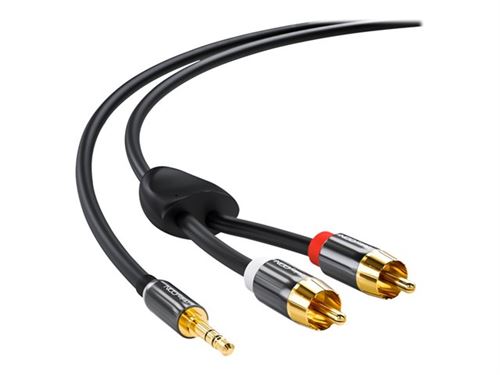deleyCON - Câble audio - RCA x 2 mâle pour mini jack stéréo mâle - 15 m -  Autres accessoires informatiques - Achat & prix