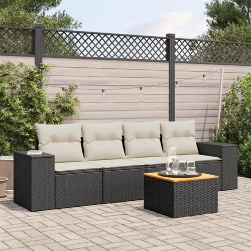 Non Communiqué Gris Vidaxl Salon De Jardin Avec Coussins 5 Pcs, Canapés Et Table De Terrasse, Ensemble De Meubles D'extérieur Patio, Moderne, 3257652