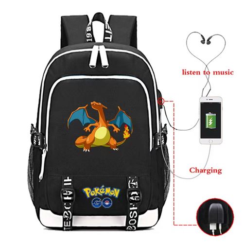 Sac à Dos Pokémon pour Garçon et Filles (SD2192) 30*15*44 cm Noir