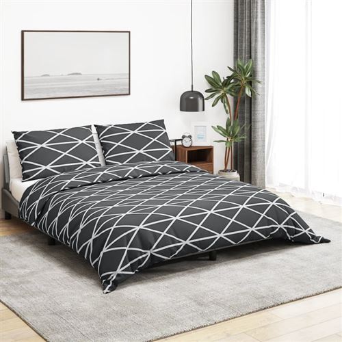 vidaXL Ensemble de housse de couette Gris 200x200 cm Coton136059