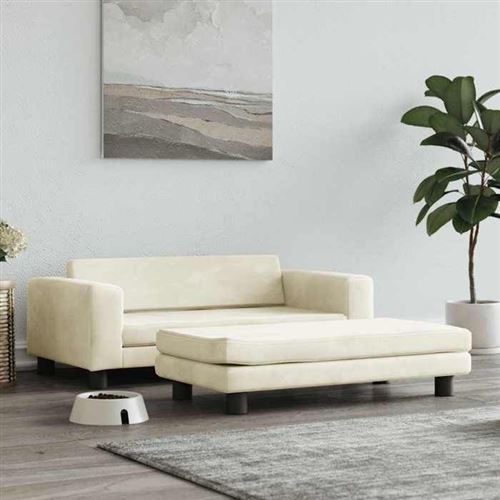 vidaXL Lit pour Chien avec Extension, Canapé pour Animaux de Compagnie avec Cadre en Bois, Panier pour Chiots Maison 172025