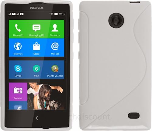 Housse etui coque pochette silicone gel fine pour Nokia X / X+ + film ecran - BLANC - htdmobiles