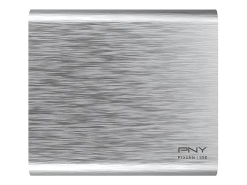 PNY Pro Elite - SSD - 250 GB - extern (draagbaar) - USB 3.1 Gen 2 - opgeruwd zilver