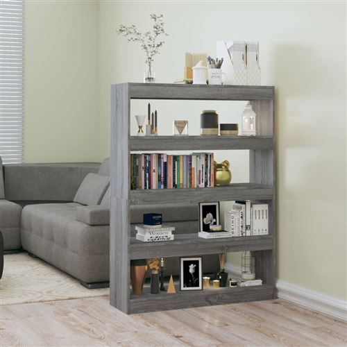 Vidaxl Gris Bibliothèque/Séparateur De Pièce Sonoma 100X30x135 Cm813636 - Image 3