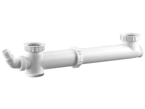 VALENTIN Tubulure évier 2 cuves, entraxe réglable 160/360 mm, 1 prise VALENTIN