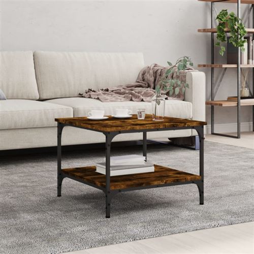 Non Communiqué Chêne Fumé Table Basse 55X55x40 Cm Bois D Ingénierie