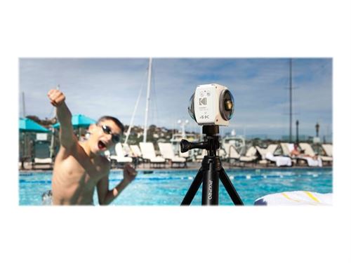 Kodak PIXPRO ORBIT360 4K - Satellite Pack - 360° caméra de poche - 4K / 30 pi/s - 20.0 MP - Wi-Fi, NFC, Bluetooth - blanc