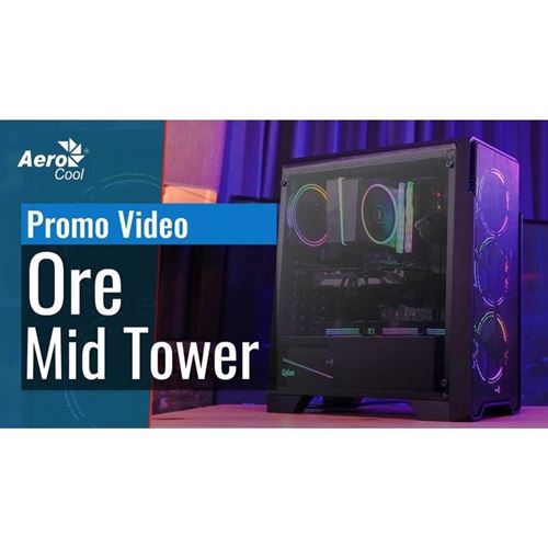 Aerocool Noir Boîtier Moyen Tour Atx - Ore V1 Rgb - Panneau Vitré - Couleur - Image 2