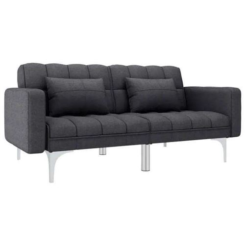 vidaXL Canapé-lit Gris foncé Tissu