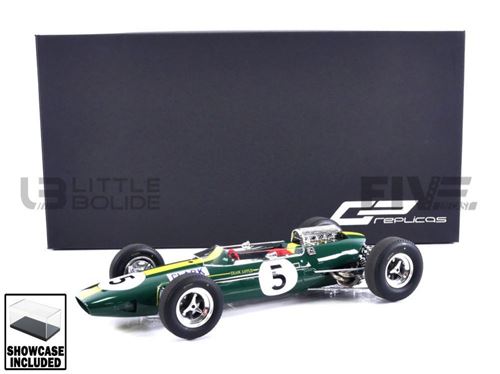 Voiture Miniature de Collection GP REPLICAS 1-18 - LOTUS 33 - Winner GP British 1965 - Green / Yellow - GP123C