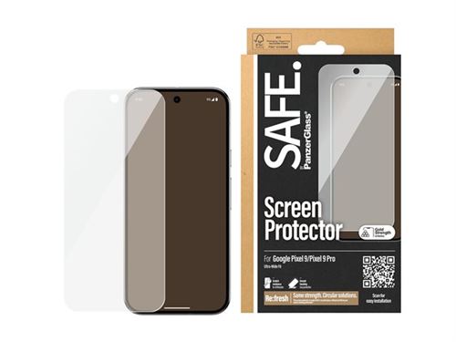 SAFE. by PanzerGlass - Protection d'écran pour téléphone portable - coupe ultra-large - verre - pour Google Pixel 9, 9 Pro