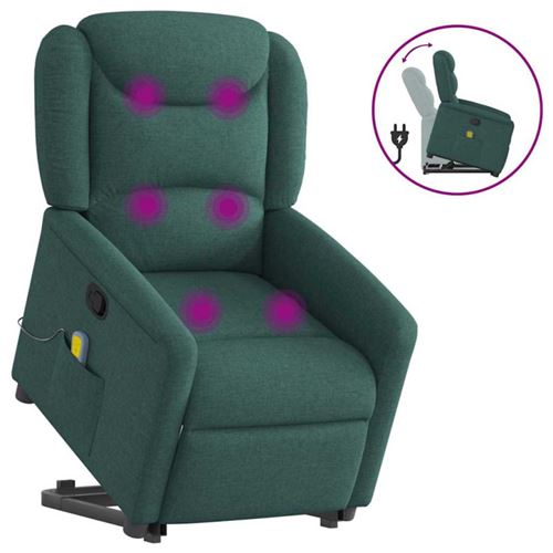 Non Communiqué Vert Vidaxl Fauteuil De Massage, Relaxation Tissu Foncé