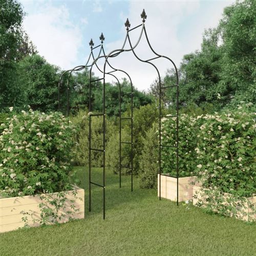Vidaxl - Archi Da Giardino 2 Pz Neri 120x38x260 Cm Acciaio