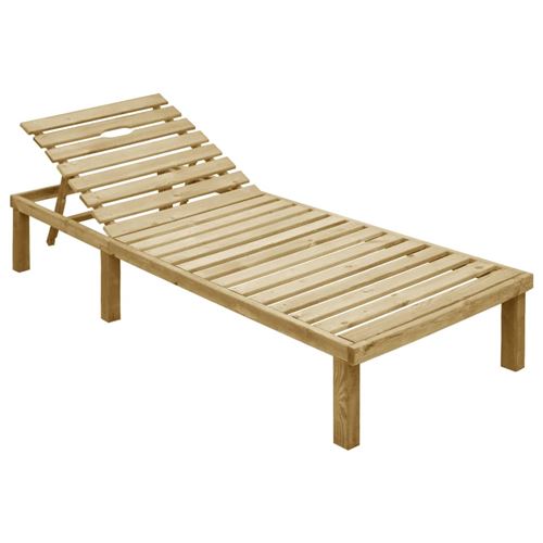 Chaise longue en bois de pin imprégné 200 x 70 x 31,5 cm