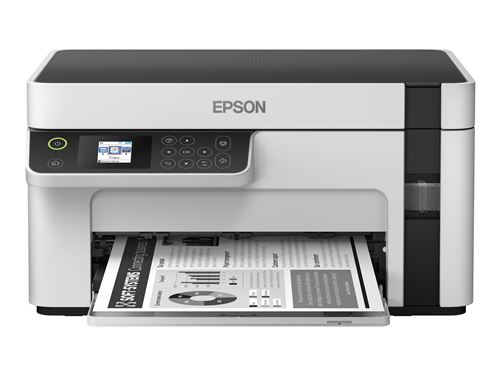 Epson EcoTank ET-M2120 - Imprimante multifonctions - Noir et blanc - jet d'encre - A4/Legal (support) - jusqu'à 15 ppm (impression) - 150 feuilles - USB, Wi-Fi - blanc