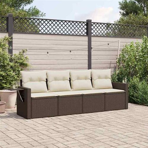 VIDAXL - Salon de jardin modulable - Résine tressée - Marron - 4 pièces - 4 personnes - Image 2