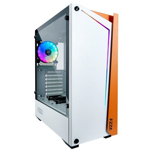 Non Communiqué Blanc/Orange Azza Boitier Moyen Tour Atx Apollo Rgb Avec Panneau Vitré ()
