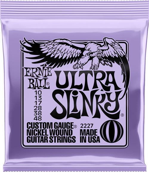 Ernie Ball 2227 - Jeu de cordes guitare éléctrique Ultra slinky 10-48