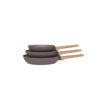 Batterie de cuisine Arthur Martin Set de 3 poêles am1052 Taupe