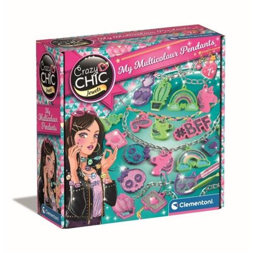 Coffret création colliers et bracelets avec pendentifs colorés - Crazy Chic - Fabriqué en Italie