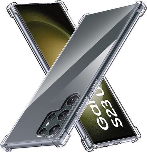 Coque protection pour Samsung Galaxy S23 Ultra 5G Souple Transparente Bumper en Gel TPU avec bords renforcés XEPTIO