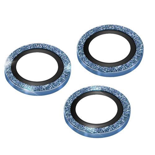 Film caméra pour iPhone 14 Pro et 14 Pro Max Verre trempé 9H 0.2mm Contour pailleté Avizar bleu