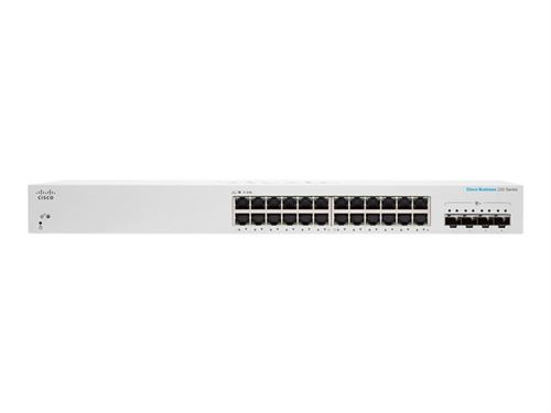 Cisco Business 220 Series Cbs220-24T-4X - Commutateur - Intelligent - 24 X 10/100/1000 + 4 X Sfp+ 10 Go (Liaison Montante) - Montable Sur Rack
