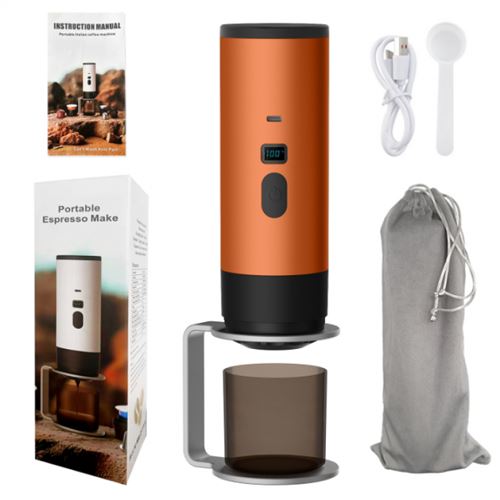 GENERIQUE - Cafetière portable - Électrique sans fil - Recharge USB - Haute pression - Orange - Image 2