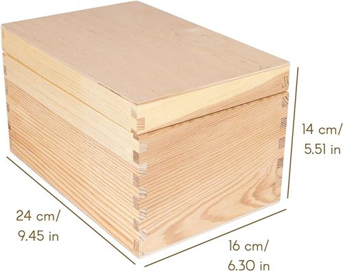 Boîte de rangement Creative Deco Opbergbox A4 en bois, 33,2 x 25,2 x 4,2  cm, Perfect