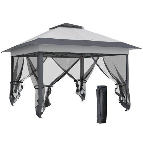 OUTSUNNY Tonnelle Barnum De Jardin Pop-up Pliant Moustiquaires + Sac Transport