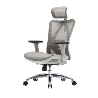Chaise de bureau MENDLER HWC-J87 charge maximale 150 kg gris / blanc - 1