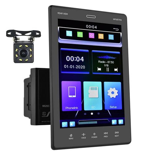 Autoradio Écran Vertical 9.5 Pouces Bluetooth Caméra Recul Carplay USB FM HD YONIS