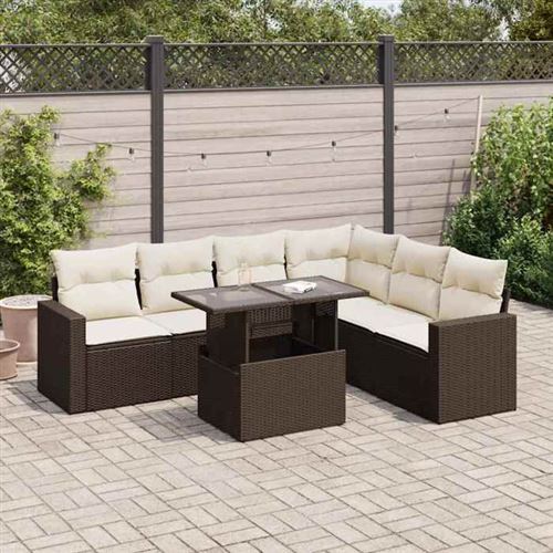 Non Communiqué Marron Salon De Jardin Vidaxl Resine Tressee 7 Pieces X 65.5 X 69 6 Personnes