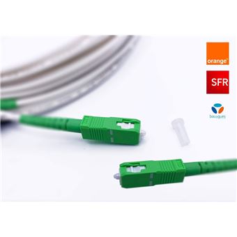 ZGEN® Cable Fibre Optique 10M - Orange SFR Bouygues - Rallonge