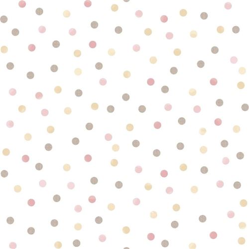 Noordwand Papier peint Mondo baby Confetti Dots Rose, blanc et marron