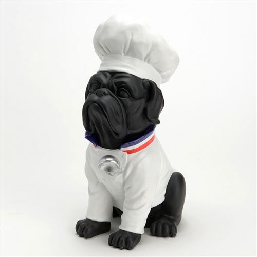 Chien cuisinier - Amadeus - Noir - Résine