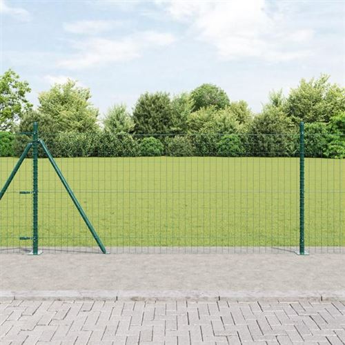 vidaXL Clôture Euro de avec 7 poteaux flanqués 0.8x10 m Acier Galvanisé 3350811