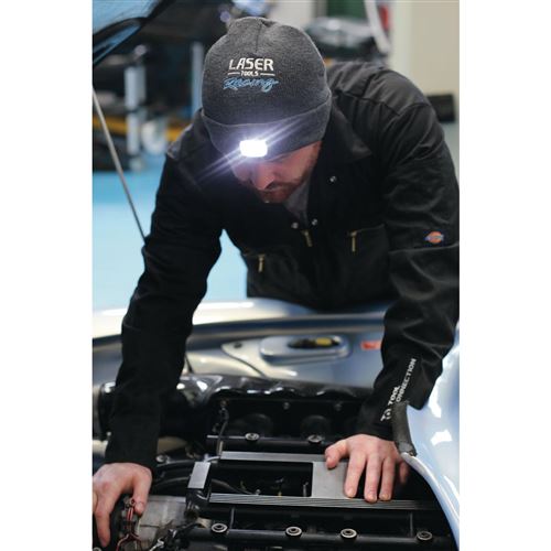 bonnet double led rechargeable avec lampe frontale et arriere - laser -  laser tools - Éclairage de chantier - Achat & prix