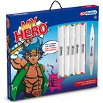 Kit de dessin Go Manga Kyo My Hero Papier et Couleurs assorties 27 x 27 cm