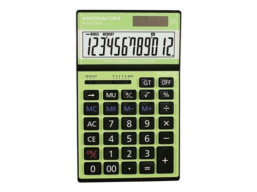 MEDIACOM M-DC2689 - Calculatrice de bureau - 12 chiffres - panneau solaire, pile