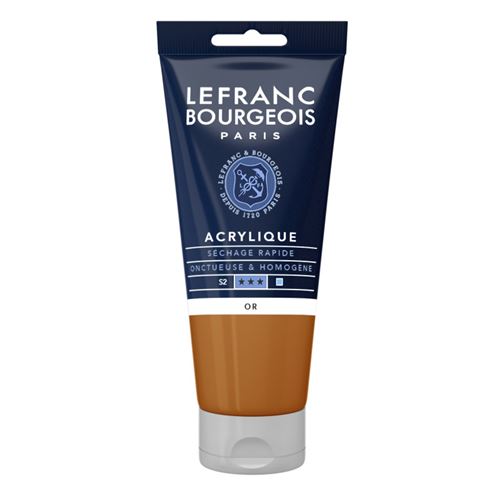 Lefranc Bourgeois - Peinture - peinture acrylique - or - opaque - satin - fine - 80 ml