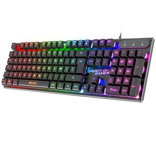 Clavier Gaming Semi-Mécanique filaire Azerty Spirit of Gamer PRO-K1 Noir