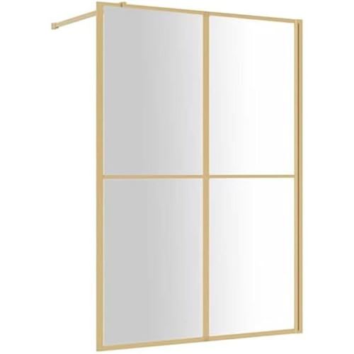 vidaXL Duschwand für Begehbare Dusche ESG Klarglas Golden 140x195cm