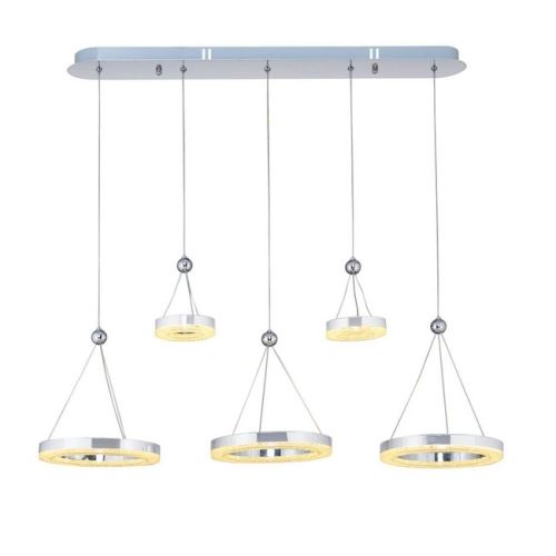 HOMEMANIA Lampe à Suspension Galya8 Chandelier - de Plafond - Chrome en Métal, 81 x 81 x 90 cm, 1 x LED, 48W, 5040LM, 4200K Lumière Blanc Naturel